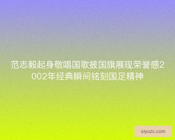 范志毅起身敬唱国歌披国旗展现荣誉感2002年经典瞬间铭刻国足精神